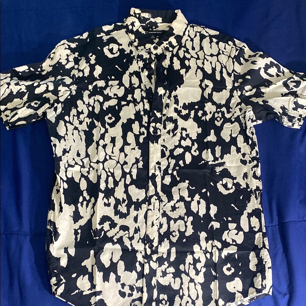 INC International Concepts Black and White Casual Shirt